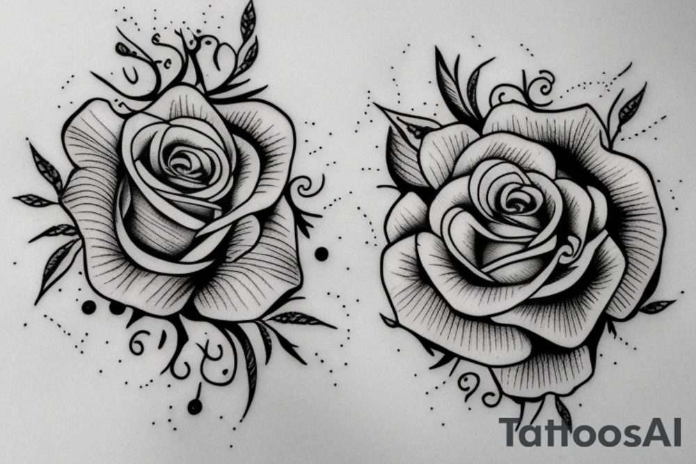 3 tattos with rose for the hand tattoo idea