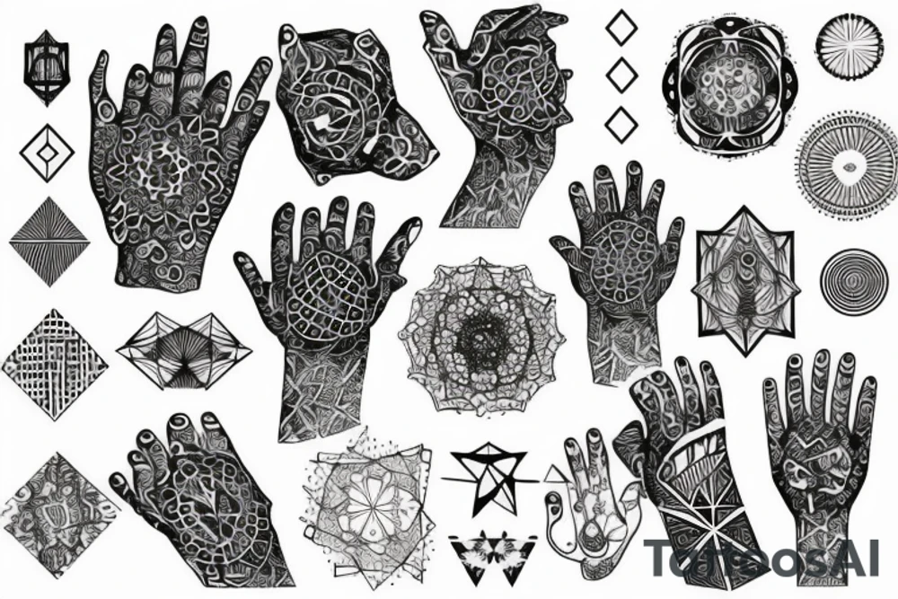 geometrical for hand tattoo idea