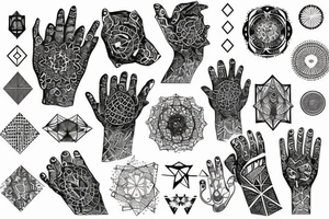 geometrical for hand tattoo idea
