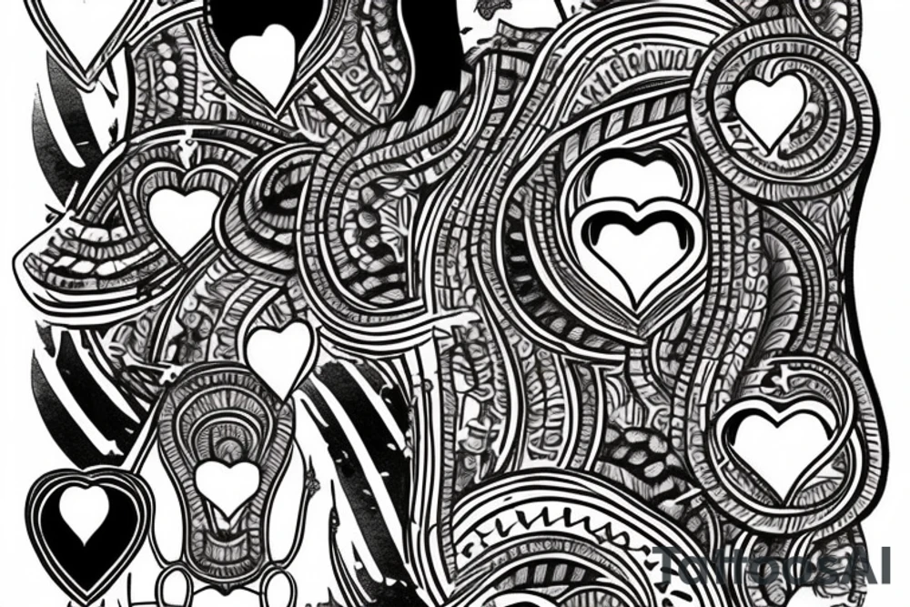 King of hearts card where the king is African tattoo idea