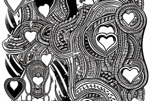 King of hearts card where the king is African tattoo idea