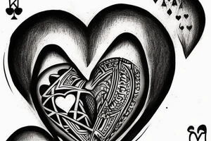 King of hearts card where the king is African tattoo idea