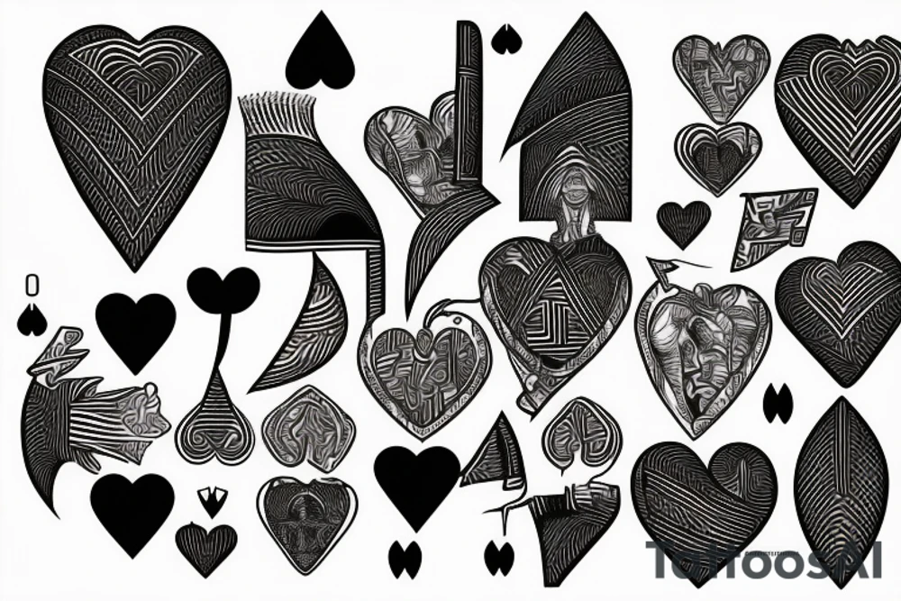 King of hearts card where the king is African tattoo idea