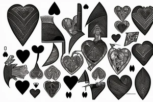 King of hearts card where the king is African tattoo idea