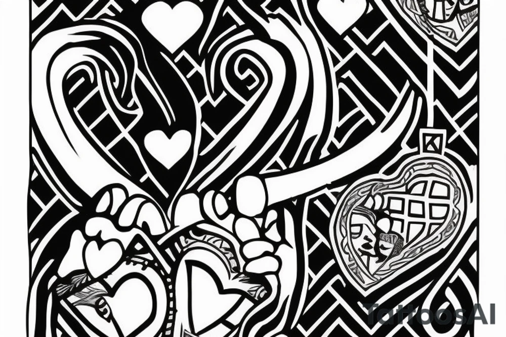 King of hearts card where the king is African tattoo idea