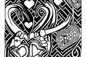 King of hearts card where the king is African tattoo idea