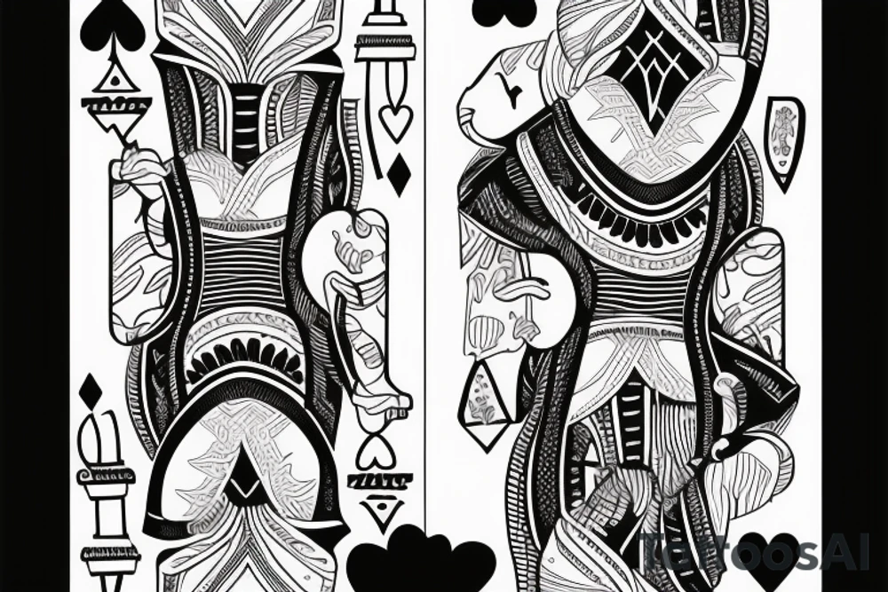 King of hearts card african tattoo idea