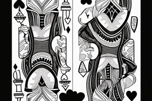 King of hearts card african tattoo idea