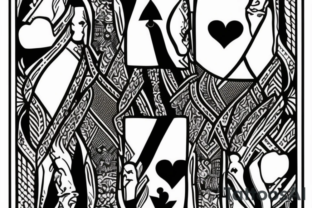 King of hearts playing card african tattoo idea