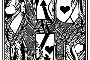 King of hearts playing card african tattoo idea