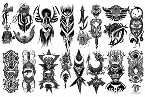 Warrior and astrology combined tattoo idea