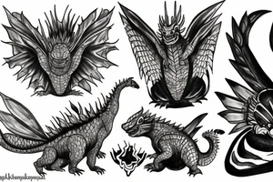 Godzilla and Mothra tattoo idea