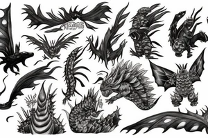 Godzilla and Mothra tattoo idea