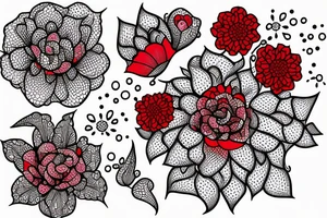 a red flower with litlle dots tattoo idea