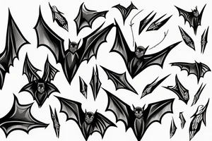 Bat with barbed wire around wings tattoo idea