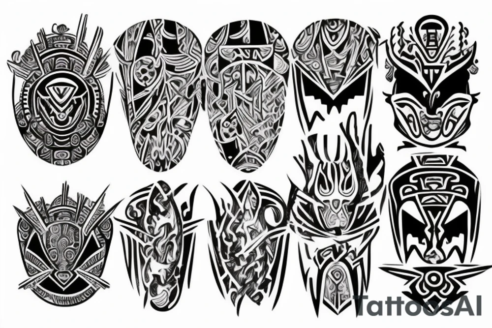 Tribal cyber Sigilism tattoo idea