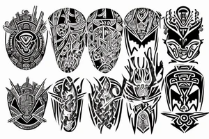 Tribal cyber Sigilism tattoo idea