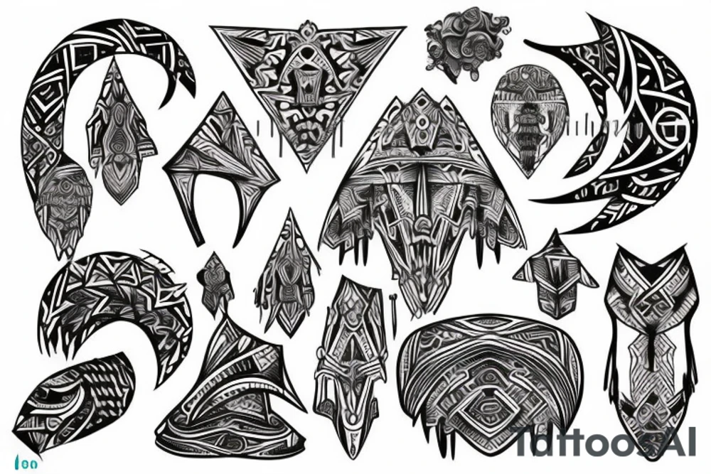 Tribal cyber Sigilism tattoo idea