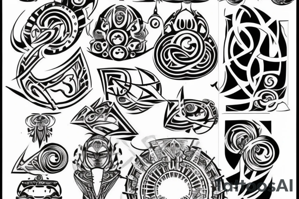 Neo Tribal cyber Sigilism tattoo idea