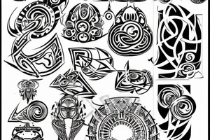 Neo Tribal cyber Sigilism tattoo idea