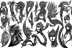 Neo Tribal cyber Sigilism tattoo idea