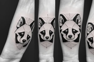 Panda, wolf and a fox tattoo idea