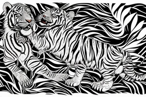A crawling tiger and jaguar for back piece tattoo idea