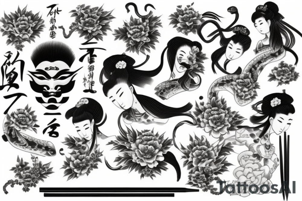 takuza oriental japanese tattoo idea
