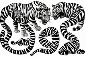 A crawling tiger and jaguar tattoo idea