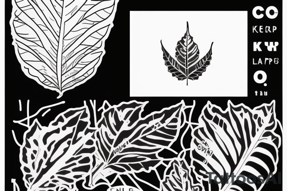 Kratom leaf with a lettering underneath saying "krap" tattoo idea
