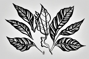 Kratom leaf with a lettering underneath saying "krap" tattoo idea