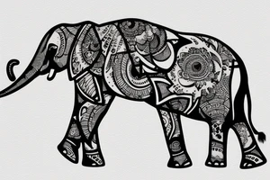 Elephant looking at the moon tattoo idea