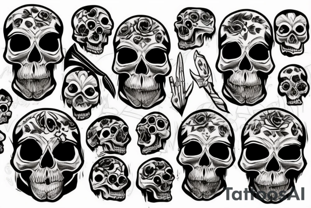 Gritty skull tattoo idea