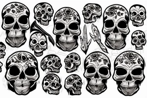 Gritty skull tattoo idea