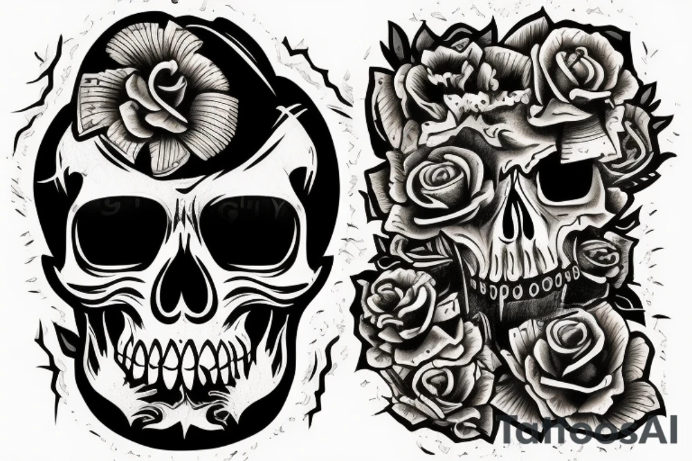 Gritty skull tattoo idea