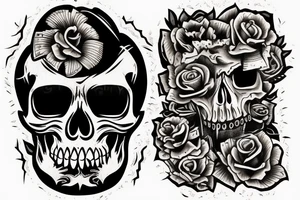 Gritty skull tattoo idea