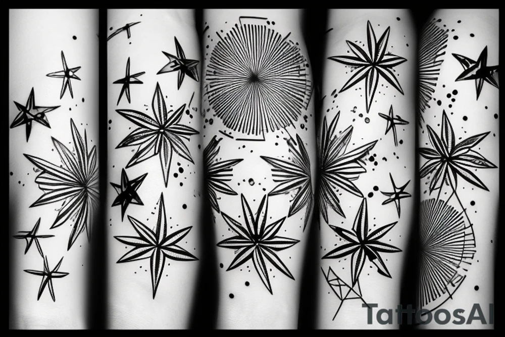 1 electric pole line with starry background tattoo idea