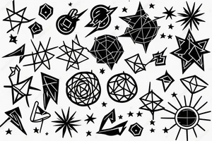 Electric pole line with starry background tattoo idea