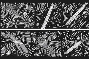 Electric pole line with starry background tattoo idea