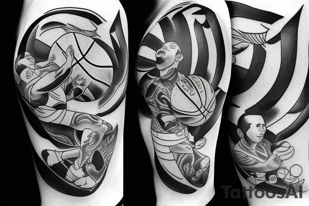 Filipino,basketball,guy shooting ball,simplistic tattoo idea