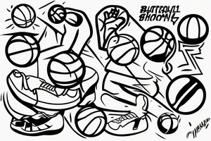 Filipino,basketball,guy shooting ball,simplistic tattoo idea