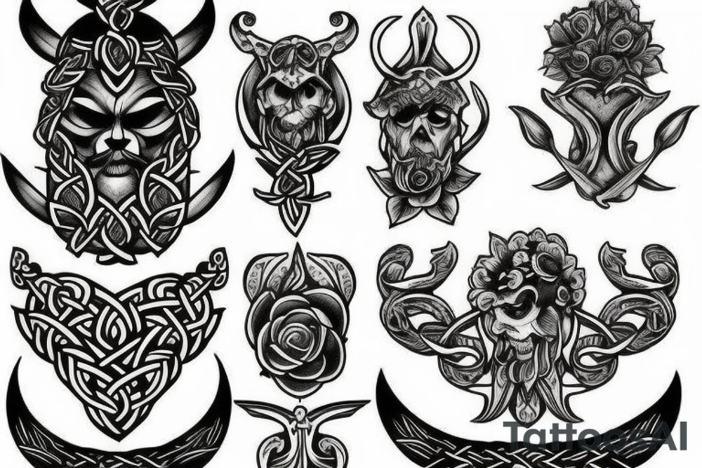 Masculine nature and flower themed tattoos that would suit a viking tattoo idea