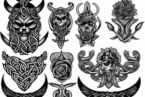 Masculine nature and flower themed tattoos that would suit a viking tattoo idea
