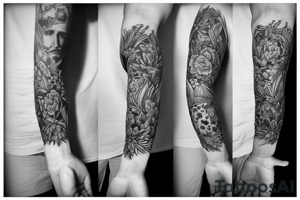 Masculine nature and flower themed tattoos that would suit a viking tattoo idea