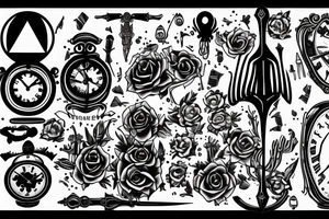 Hourglass with dead man’s hand tattoo idea