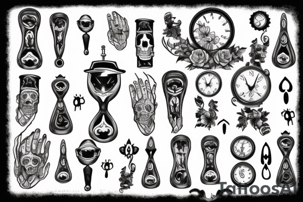 Hourglass with dead man’s hand tattoo idea