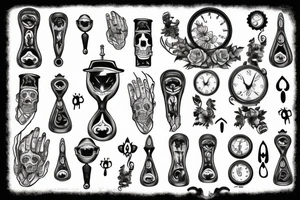 Hourglass with dead man’s hand tattoo idea
