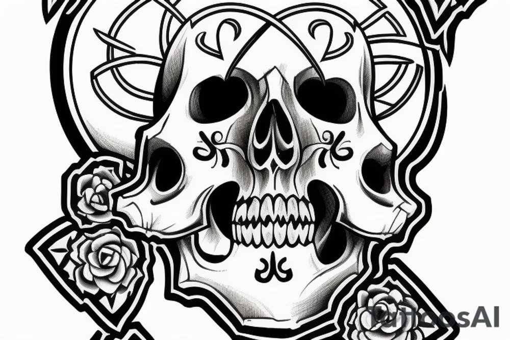 Hourglass with reaper skull tattoo idea