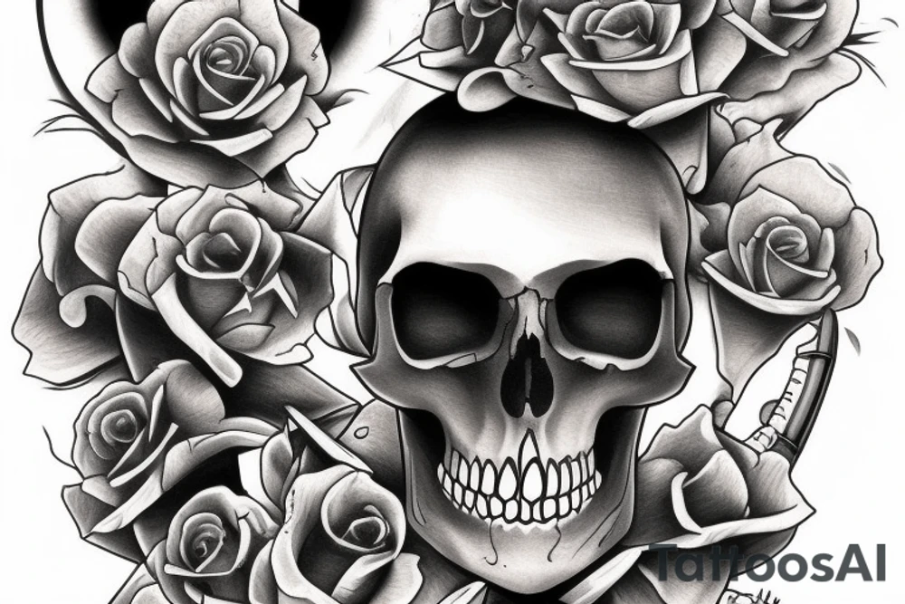 Hourglass with reaper skull tattoo idea