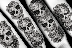 Hourglass skull cards life’s a gamble tattoo idea
